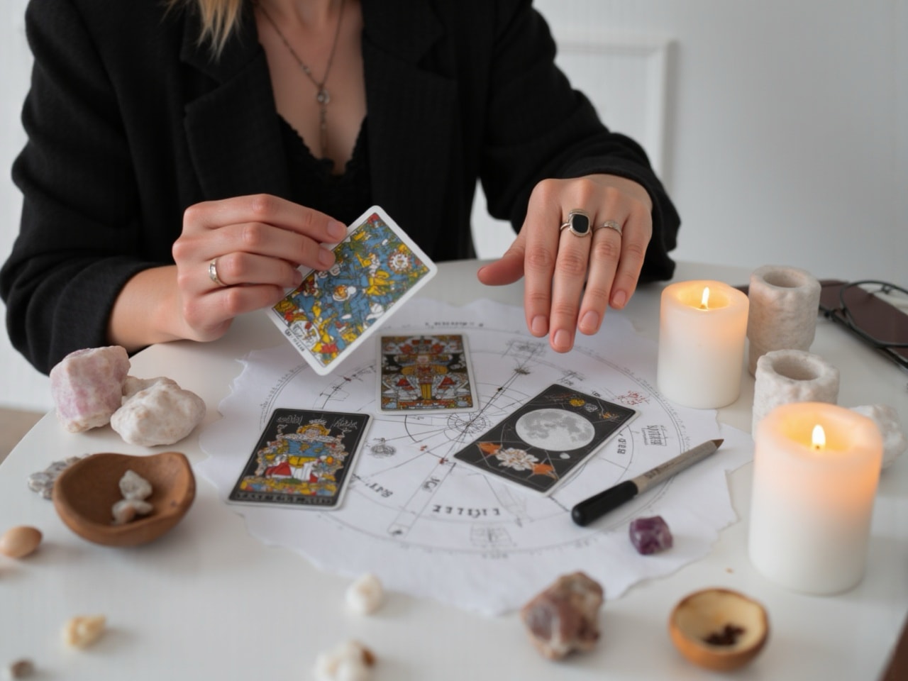 Una brújula dorada sobre un fondo natural y sereno